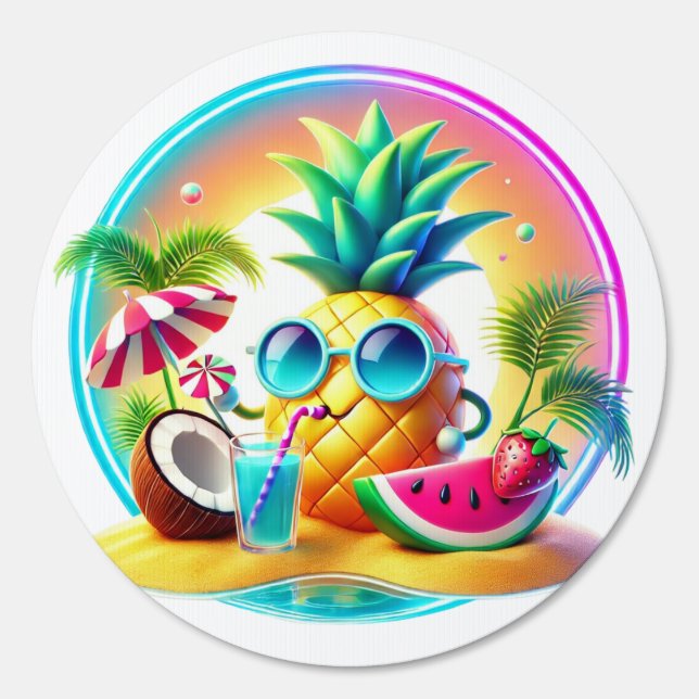 Cool Pineapple Summer Vibes Sign (Front)
