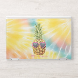 Cool Pineapple, Watercolor Rainbow Tie Dye HP Laptop Skin
