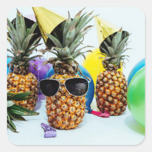 Cool Pineapple with Sunglasses Square Sticker