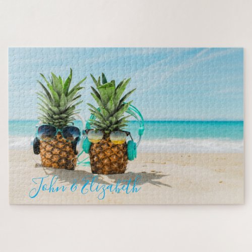 Cool Pineapples Beach Jigsaw Puzzle