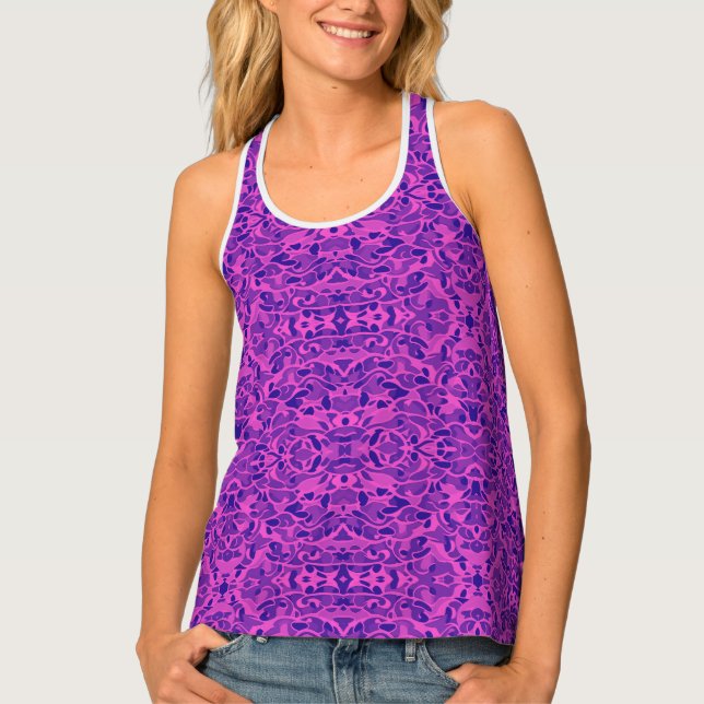 Cool Pink and Purple Mandala Tank Top (Front)