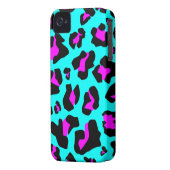 Cool Pink/Aqua Leopard Print - iPhone 4/4s Case (Back Left)