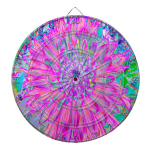Cool Pink, Blue and Purple Cactus Dahlia Explosion Dart Board