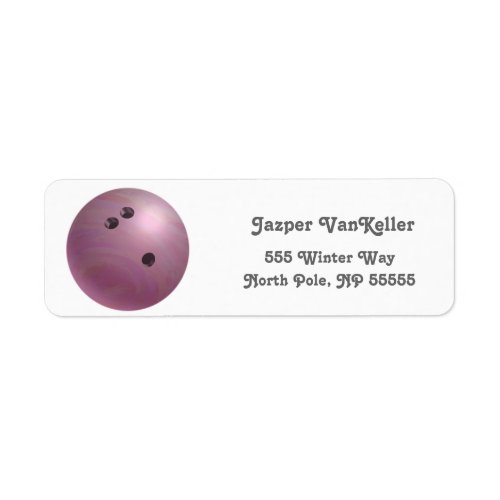 Cool Pink Bowling Ball Return Address Labels