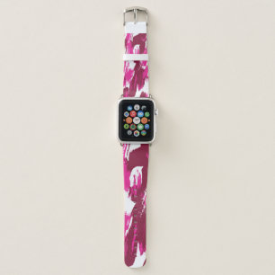 Cool pink brush stroke modern seamless pattern apple watch band