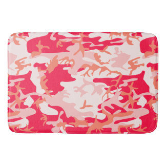 Cool Pink Camo Pattern Bathroom Mat