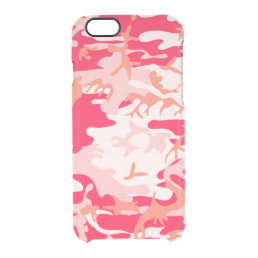 Cool Pink Camo Pattern Clear iPhone 6/6S Case