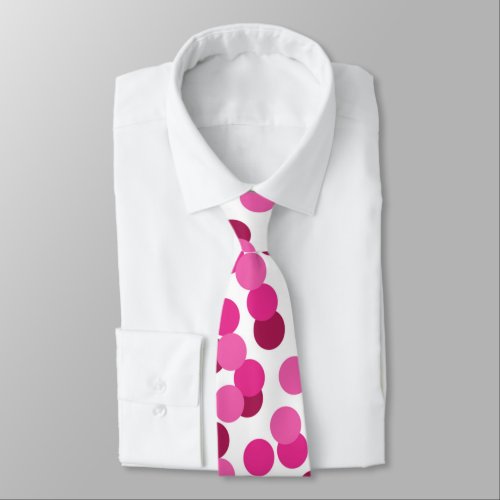 cool pink confetti party pattern neck tie
