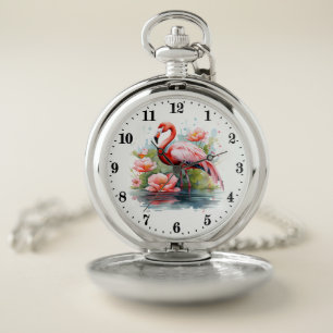 Cool Pink flamingo lovers Pocket Watch