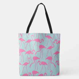 Cool Pink Flamingo Pattern Tote Bag