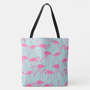 Cool Pink Flamingo Pattern Tote Bag by heartlockedcases at Zazzle
