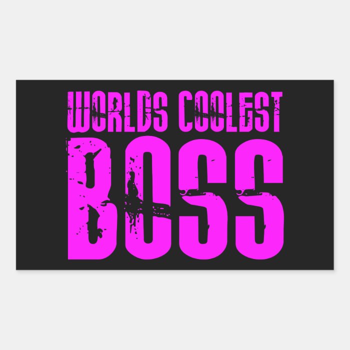 Cool Pink Gifts for Bosses  Worlds Coolest Boss Rectangle Stickers