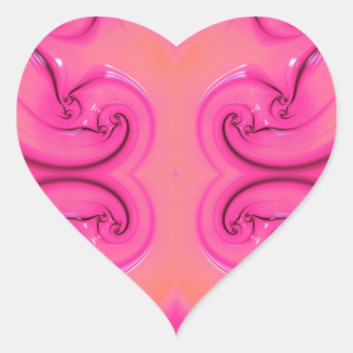 COOL  PINK GLOSS  Bright Design  Heart Sticker