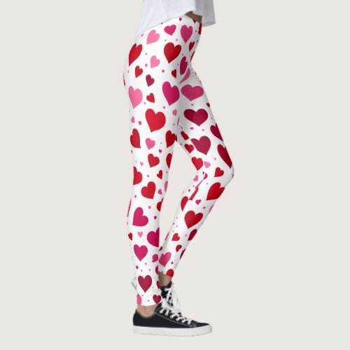 Cool Pink Hearts Pattern Fashion Tights Womens Leggings