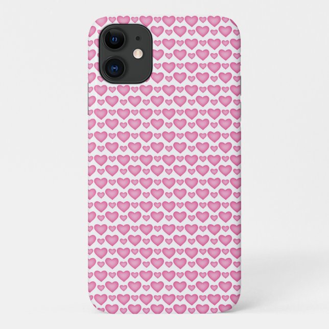 cool pink hearts trendy small large pink hearts Case-Mate iPhone case (Back)