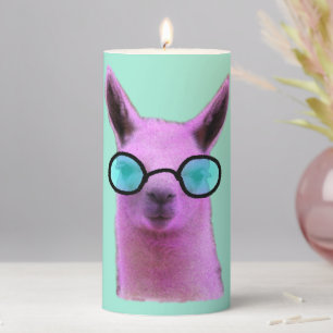 Cool Pink Llama Candle