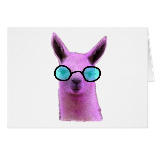 Cool Pink Llama! Cards (Front Horizontal)