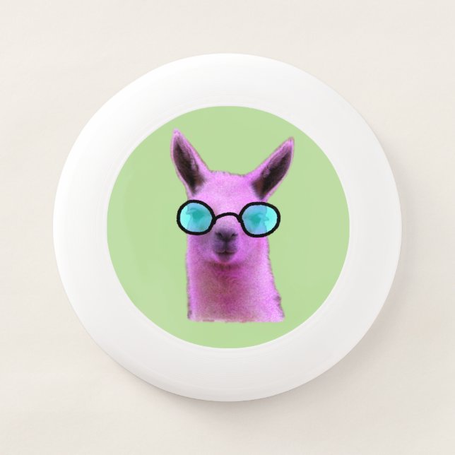 Cool Pink Llama Frisbee (Front)