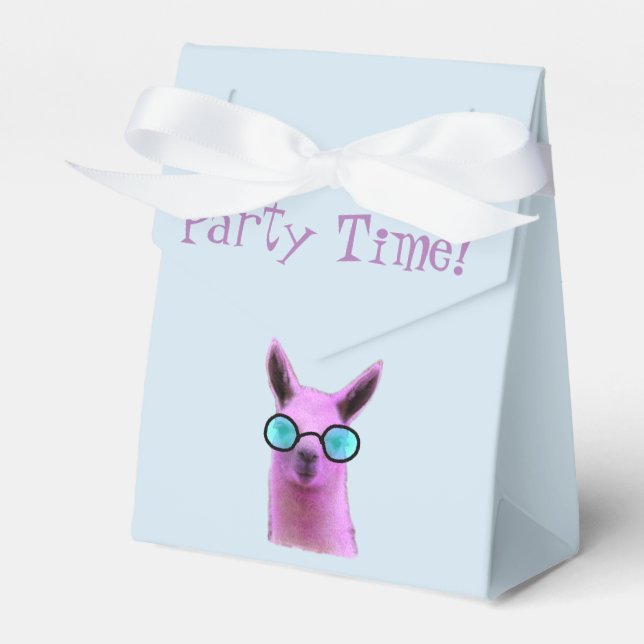 Cool Pink Llama! Gift Bag Favor Boxes (Front Side)