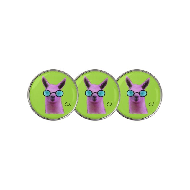 Cool Pink Llama! Golf Ball Markers. Marker (3 Up)