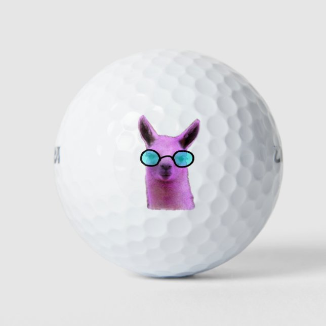 Cool Pink Llama! Golf Balls (Front)