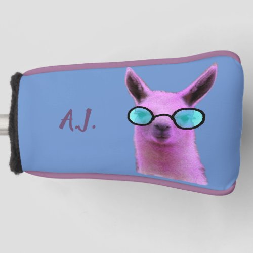 Cool Pink Llama Golf Putter Head Cover