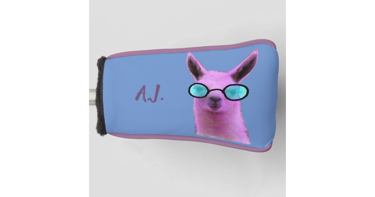 Cool Pink Llama! Golf Putter Head Cover Zazzle