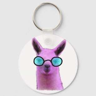 Cool Pink Llama! Keychain