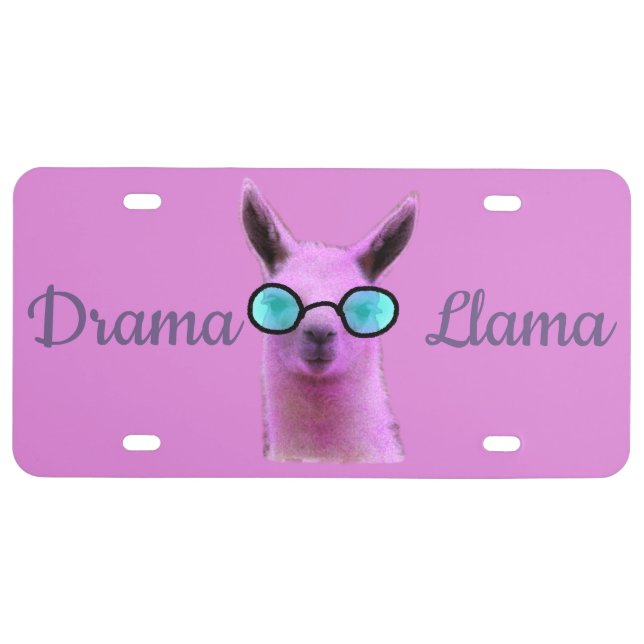 Cool Pink Llama! License Plate (Front)