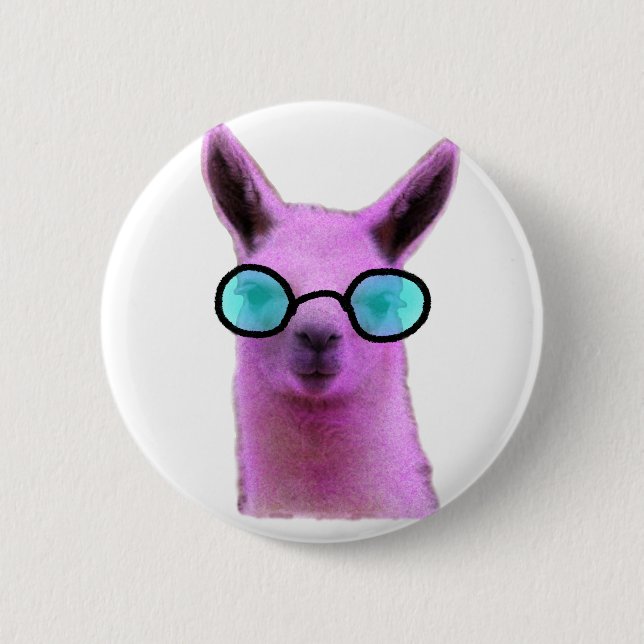 Cool Pink Llama! Pinback Button (Front)