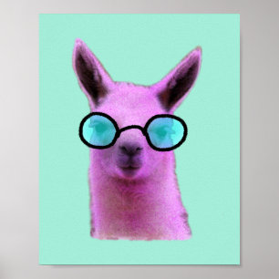 Cool Pink Llama Poster