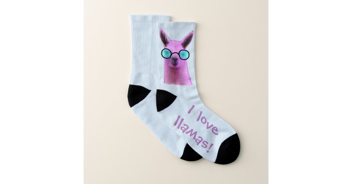 Cool Pink Llama! Socks! Socks | Zazzle