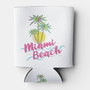 Cool Pink-Miami-Beach-Florida Graphic Can Cooler