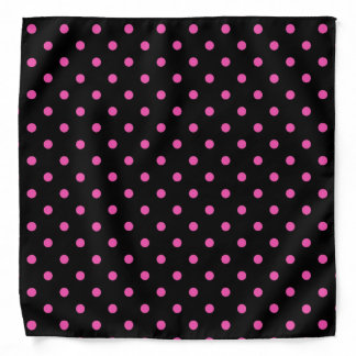 Cool pink polka dots in black background bandanas