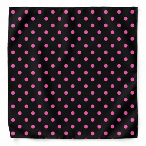 Cool pink polka dots in black background bandanas