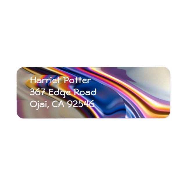 Cool Pink Purple Abstract Fractal Art Label (Front)