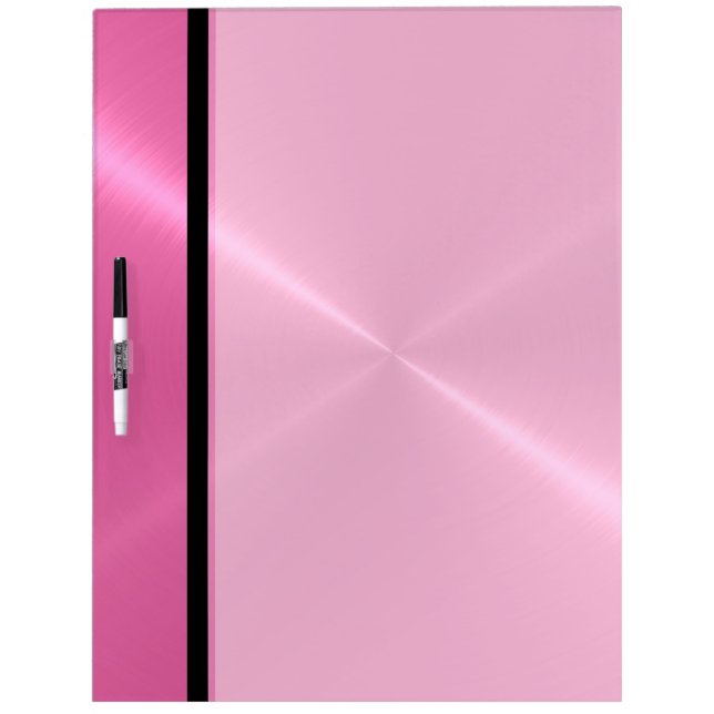 Cool Pink Shiny Stainless Steel Metal Dry Erase Board (Front)