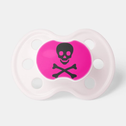 Cool Pink Skull pacifier (Front)