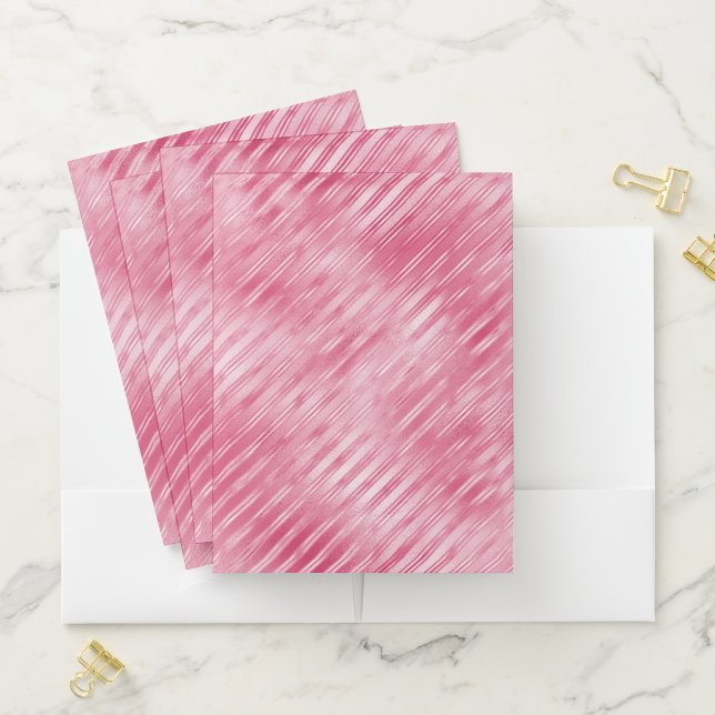 Cool Pink Stripes Pocket Folder (In Situ)