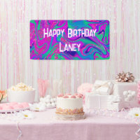 Cool Pink Teal Glitter Girl Birthday Slime Party