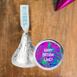 Cool Pink Teal Glitter Girl Birthday Slime Party Hershey®'s Kisses®