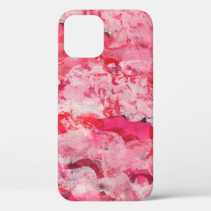 Cool pink texture. art, artistic, blur, bright, br iPhone 12 case