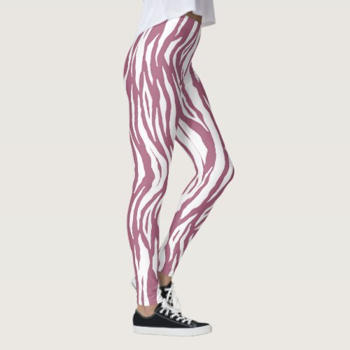 cool pink tiger stripes pattern leggings