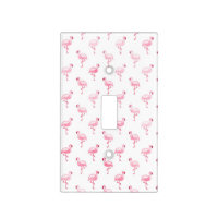 Cool Pink Tropical Flamingo Pattern on White