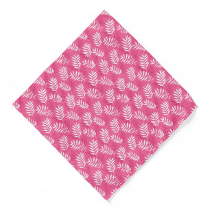 Cool pink tropical leaf pattern bandana