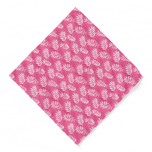 Cool pink tropical leaf pattern  bandana (Front)