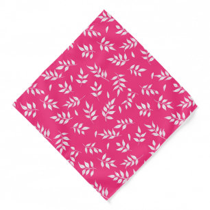 Cool pink tropical leaf pattern bandana