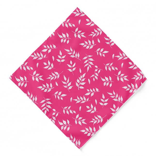 Cool pink tropical leaf pattern  bandana (Front)