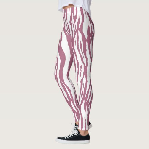 cool pink wild stripes pattern design leggings