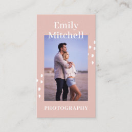 Cool Pink with Photo for Photographers Business Card